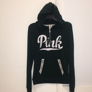Green and white ‘Pink’ half-zip